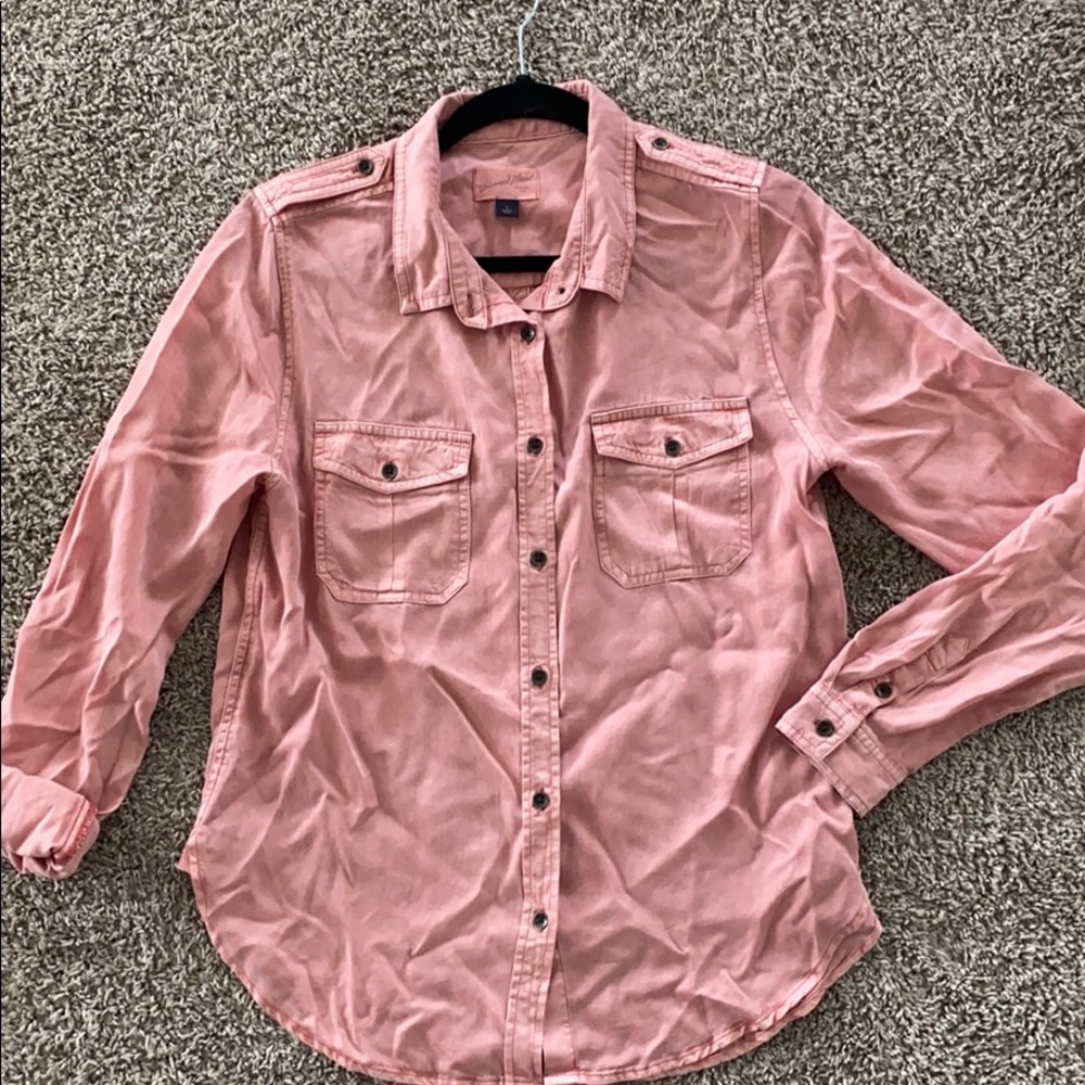 Blush Chambray Button Up